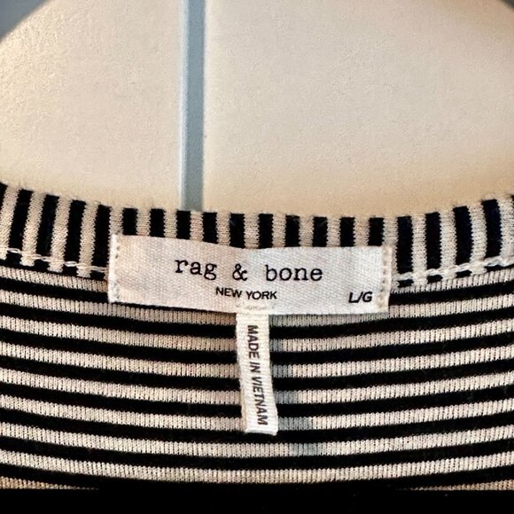 Rag & Bone Michal Stripe Muscle Tank Midi Dress- Size Large - Picture 3 of 5